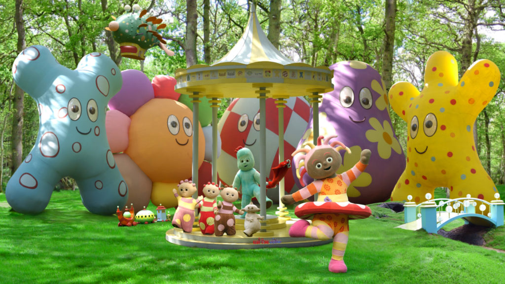 The characters and setting of 'In the Night Garden'.
